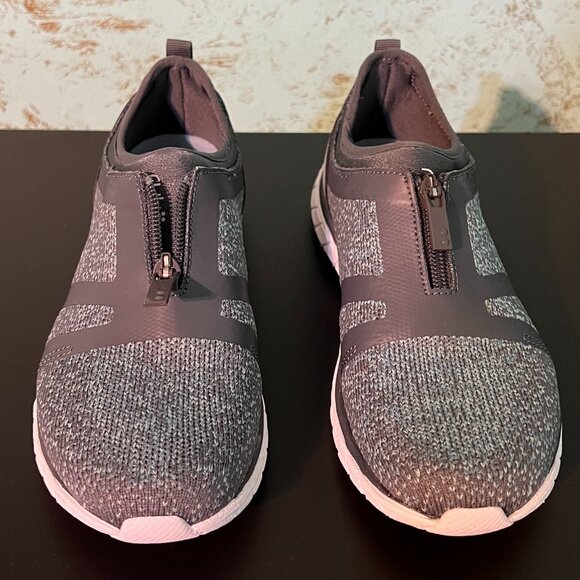 Ryka Primo Knit Iron Gray Zip Front Sneakers Size 5 - Picture 1 of 4